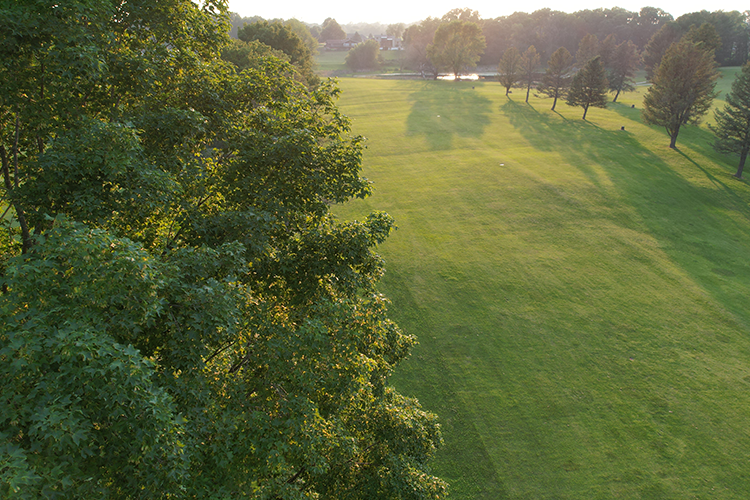 aerial view of golf course